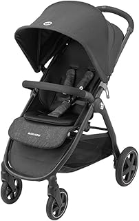 Maxi-Cosi Gia, kompakter Sportwagen mit bequemem Sitz, nutzbar ab der Geburt bis ca. 4 Jahre (max. 22 kg), faltbarer All-Terrain-Buggy inkl. Regenverdeck & großem Einkaufskorb, Nomad Black (schwarz)