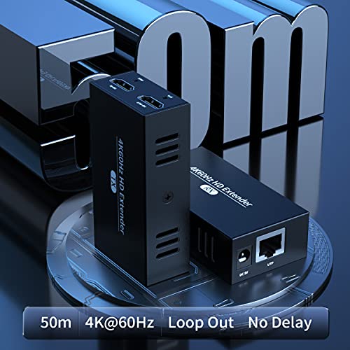 PWAYTEK 4K HDMI Extender, Ultra HD 4K60Hz Over Cat5e/6 Up to 50m