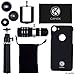 CamKix Lens Kit Compatible with Apple iPhone 8 and iPhone 7-12x Telephoto Lens, Fisheye Lens, Macro Lens, Wide Angle Lens, Tripod, Phone Holder, Lens Holder Ring, Hard Case, Bag and Cleaning Cloth