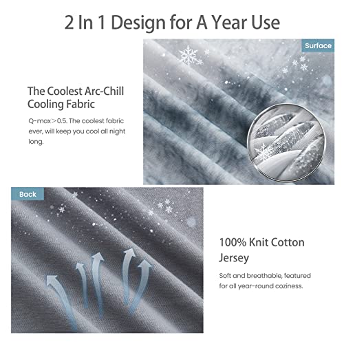 Elegear Cooling Summer Blanket, Cooling Fibres ARC-Chill 3.0 Q-MAX>0.5 Double-Sided Self-Cooling Summer Blanket for Better Sleep, Breathable And Lightness, 200×220cm, Tie Dye Grey
