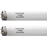 F15T12-CW T12 15 Watt 18 Inch Fluorescent Light Bulb,4100K, G13 Base,2Pack | F15T12 4100K 15 Watt Cool White,T12 Linear Tube,Medium Bi-Pin G13 Base,850 Lumens