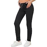 AMPOSH Women's Maternity Skinny Jeans Mid-Rise Stretchy Denim Pants for Pregnancy and Postpartum