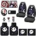 Yupbizauto 12 Pieces Nightmare Before Christmas Jack Skellington Car Truck SUV Seat Covers Rubber Front and Rear Floor Mat Sunshade CD Visor Air Fresheners Keychain Set with Little Tree Air Freshener