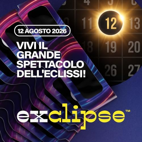 Occhiali per Eclissi Solare 10 Pack con 3 Filtri per Smartphone – Certificati ISO 12312-2 e CE & UKCA, Kit Completo per Osservare e Fotografare l’Eclissi 2026