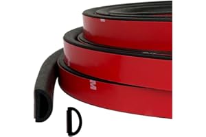 Tintvent D Shape EPDM Foam Rubber Seal with Tape, Self-Adhesive Rubber Weather Stripping for Boat, Auto, RV, Marine, Garage Doors/Window and More, W:0.75"; H:0.375"; L:26Feet