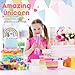 Onebttl Unicorn Stainless Steel Water Bottle, Kids Water bottle 17oz/500ml Double Wall Vacuum Insulated Thermo Bottle for Unicorn Party and Birthdays- Unicorn Party Supplies Aqua UnicornPower
