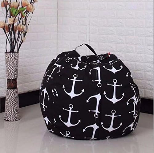 Kid's Stuffed Animal Storage Bean Bag Chair with Extra Long Zipper, Carrying Handle, Large Size, Stuffed Toy Organizer &amp; Perfect Storage Solution