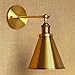 BAYCHEER Industrial Vintage Wall Sconce Wall Lamp Light Fixture with Cone Shade for Indoor Bar Warehouse Hallway Restaurant with E26 Light Bulb Socket, Gold