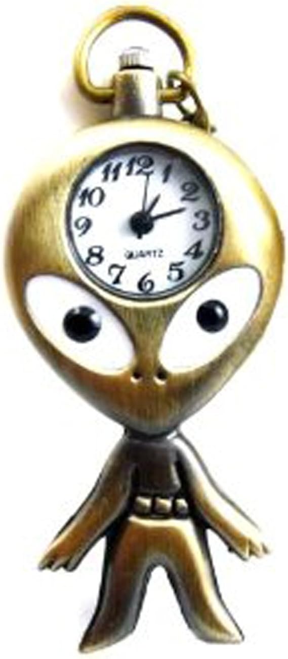 Amazon Co Jp E1 Cartoon 宇宙人 アンティークデザインネックレス懐中時計 Wrist Watches