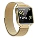 Austrake For Fitbit Blaze Bands with Frame, Replacement Milanese Loop with Metal Housing for Fitbit Blaze Smart Sports Watch Bracelet for Women Men,Large Gold