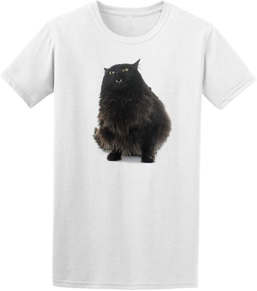 Amazon Com Cute Beautiful Fluffy Black Cat Tee Men S Image By