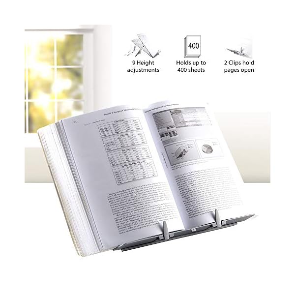 Fellowes Booklift Copy Holder Holds up to 400 Sheets Silver, 21140