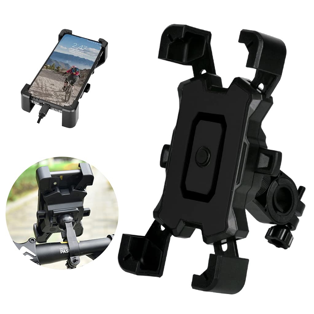 GIMIRO Bicycle Handlebar Phone Holder One-Handed Easy Operation 360 Degree Rotation Bike Mobile Phone Mount