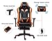 MORFAN Gaming Chair Large Size High Back Ergonomic Executive Office Home Racing Chair with Lumbar Massager Support & Adjustable Headrest Pillow & Retractable Footrest (Black/Orange) …
