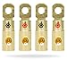 InstallGear 4 AWG Gauge Gold Ring Set Screw Battery Ring Terminals (4 Pack)