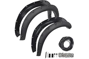 DOTCOM Fender Flares 4PCS,Fit For Dodge Ram 2500 3500 2019 2020 2021 2022 2023 2024 (Not Fit Dually models),Paintable Matte Pocket Smooth Riveted Style