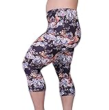 Zerdocean Women's Plus Size Lightweight Printed Capri Leggings style-046 2X