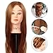 Hairdressing Training Head, LuckyFine 18'' Brown Hair Super Long Golden Hair Mannequin Head - Practice Training Doll Heads Cosmetology - Hair Styling Mannequins Heads with Clamp