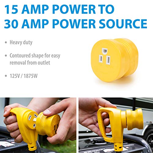 image for Camco PowerGrip Durable Electrical Adapter - Easy Grip for Simple and 