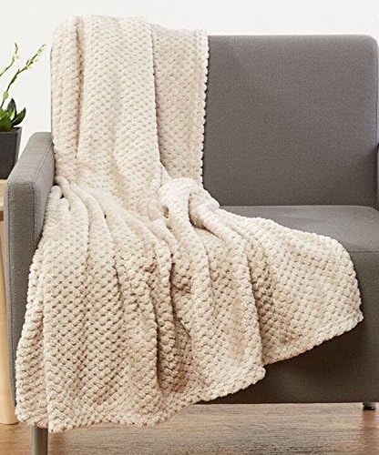 Luxurious Softness Extra Comfy Velvet Throw Blanket, 50"x60" (Beige)