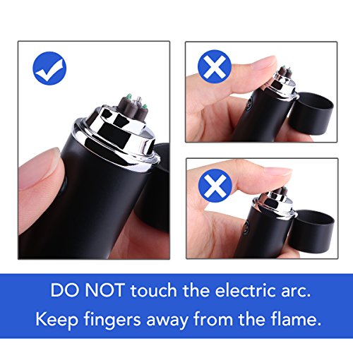 Electric Lighter USB Rechargeable, Acetek Electronic Double Arc Beam Cigarette Plasma Lighter Flameless Windproof No Gas, Metal Body, Gift Box (Grey))