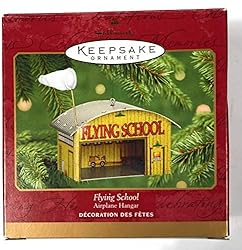 Hallmark 2001 Flying School Ornament Airplane Hanger