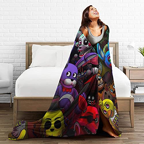 Cute Cartoon Throw Blanket Lightweight Fuzzy Super Soft Warm Blanket for Bed Sofa Travel Kids Teens Gift 50\