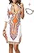 AOVCL Women Traditional African Print Dashiki Bodycon Stretch Dress