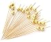 PuTwo Handmade Cocktail Picks 100 Count Sticks Wooden Toothpicks Party Supplies - Gold Pearl primary