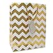12 Large Metallic Gold and White Gift Bags for Women Baby Shower Birthday Wedding Graduation for Men Kids Girls Adults Boys Teens in Exquisite Designs: Polka Dots, Stripes & Chevron