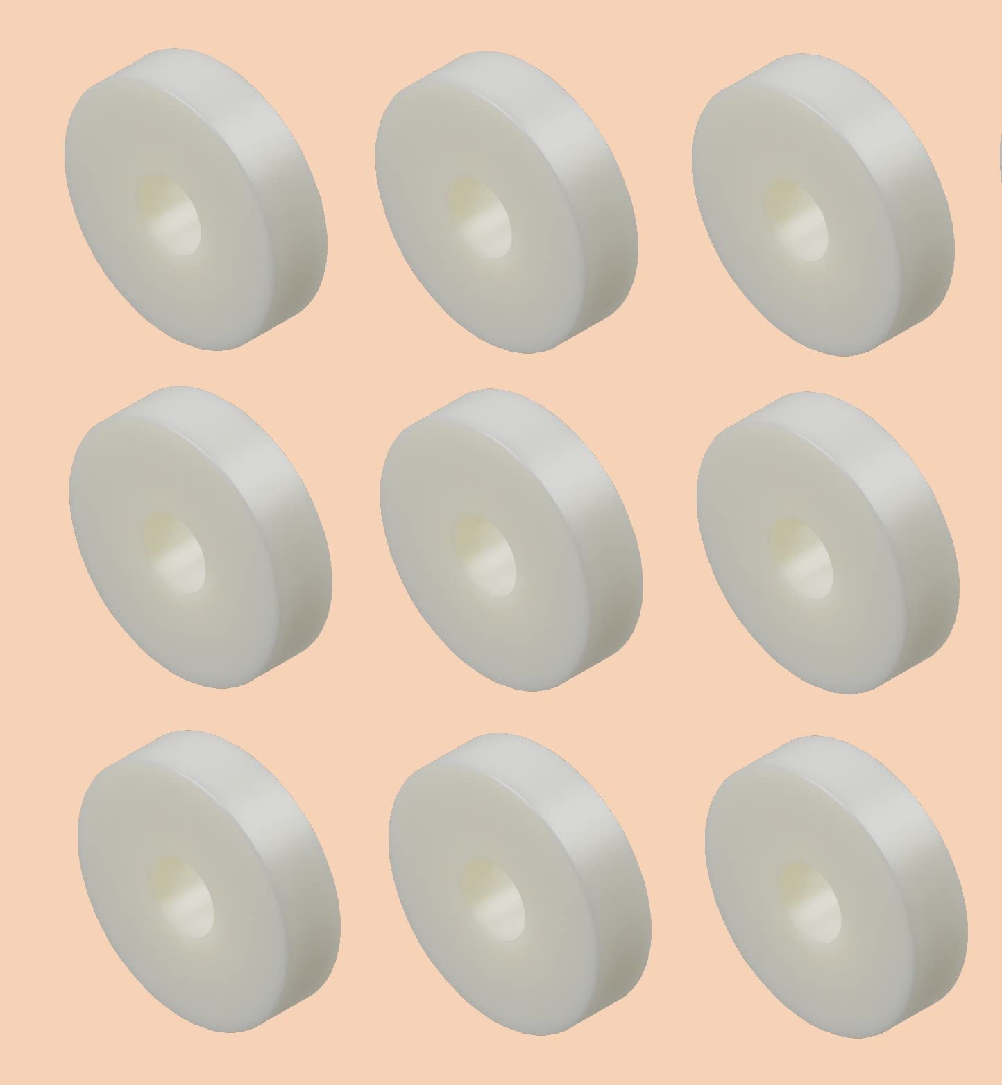 TERF® White Nylon Spacer Washer M6 (6mm) X 24mm X 10mm Nylon Spacer Washers Size: 6mm Inside Diameter (Hole) X 24mm Out Side Large Diameter X 10mm Thickness - Pack of 8