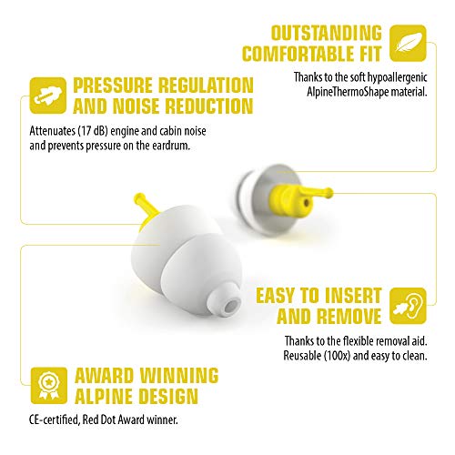 Alpine FlyFit Earplugs for Pressure Relief & Preventing Ear Pain
