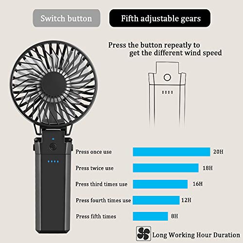 Algopix Similar Product 18 - Handheld Personal Powerbank Fan