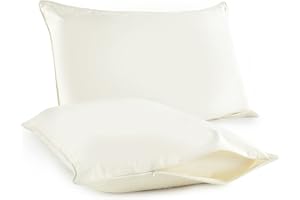 Whisper Organics Pillow Protector - GOTS Certified, 100% Cotton Pillow Encasements with Zipper - Pillow Covers - 20 x 36 Inches, Pack of 2 (King, Ivory)