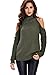 Young17 Women’s Long Sleeve Cold Shoulder Turtleneck Sweater Pullover Crochet Jumper Top