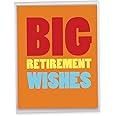 NobleWorks Jumbo Retirement Paper Card 8.5 x 11 Inch with Envelope (1 Pack) Large Co-Worker, Good Luck Big Retirement Wishes J2734RTG