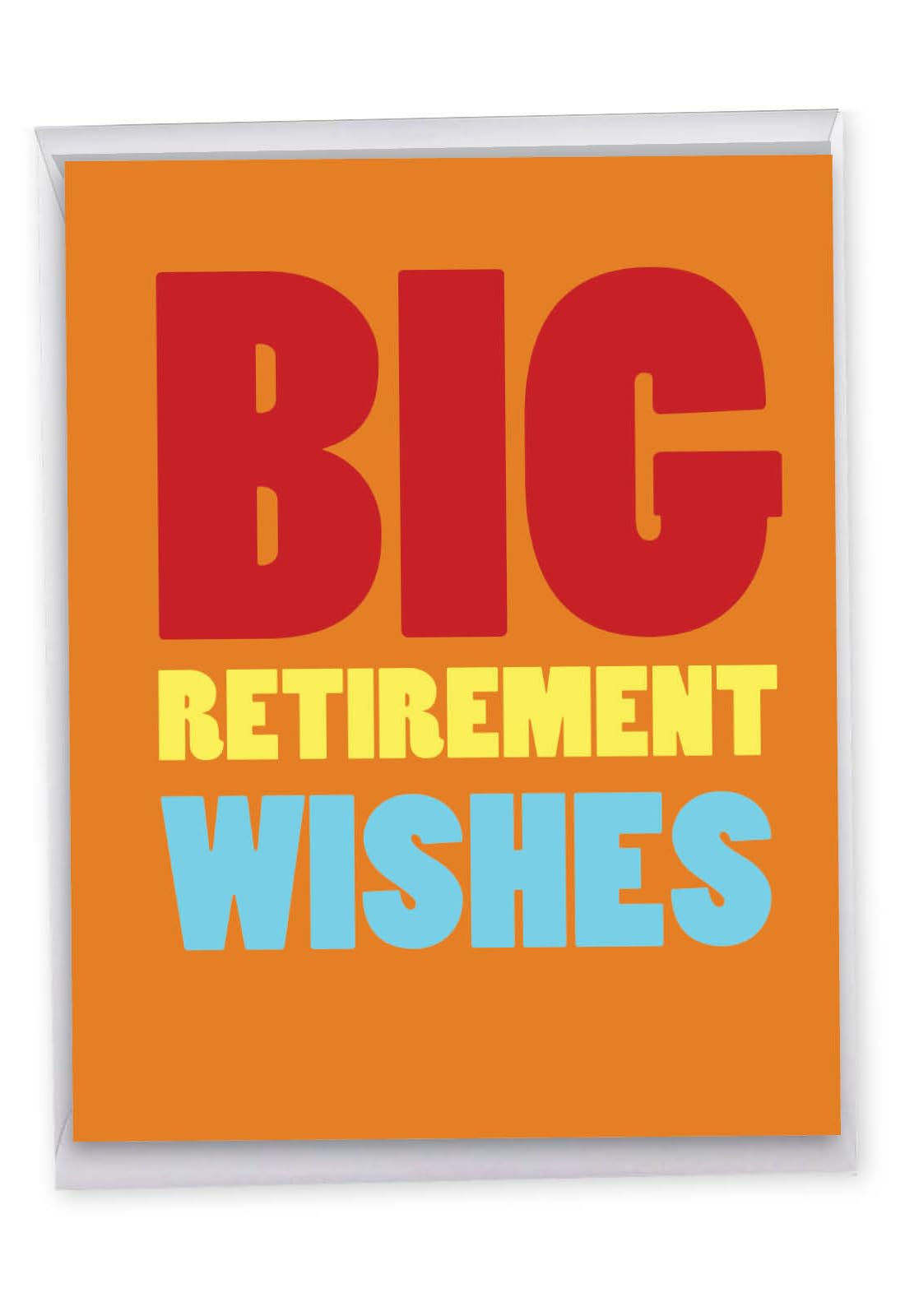 NobleWorks Jumbo Retirement Paper Card 8.5 x 11 Inch with Envelope (1 Pack) Large Co-Worker, Good Luck Big Retirement Wishes J2734RTG