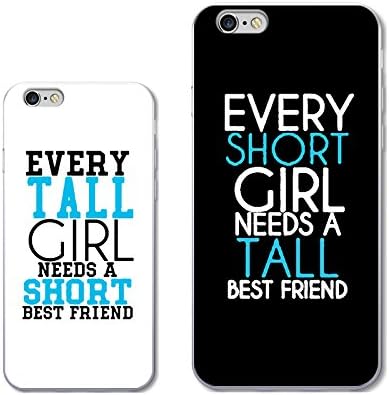 iPhone6+6PLUS Couple Case for Best Friend-TTOTT Floral Tall Short Girl need Stylish Ultra-Slim Bumper Protective Back Case for iPhone [Left for iPhone 6 6S Right for iPhone 6PLUS/6S PLUS]