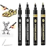 4Pcs Liquid Mirror Chrome Marker Set, DIY Silver