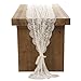 Ling's Moment White Floral Lace Table Runner 32 x 120 Inches for Rustic Country Wedding Party, Bridal Shower, Baby Shower, Candlelight Dinners
