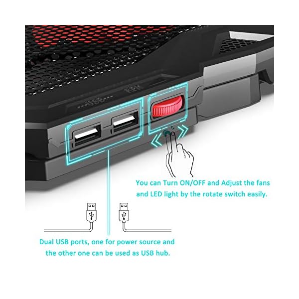 CP3-Laptop-Cooling-Pad-5-Quiet-Fans-Laptop-Cooler-Support-Up-to-173-Inch-Heavy-Duty-Notebook-Gaming-Laptop-Cooling-Stand-with-LED-Light-for-Gaming-Office-Work-from-Home-Red CP3 Laptop Cooling Pad 5 Quiet Fans Laptop Cooler, Support Up to 17.3 Inch Heavy Duty Notebook, Gaming Laptop Cooling…