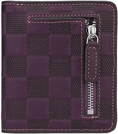 RFID Blocking Wallet Women's Small Compact Bifold Leather Purse Front Pocket Mini Wallet