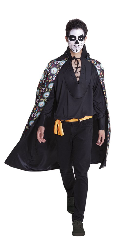 Rubies Day of the Dead Cape, Multicoloured, One Size (S5205)