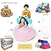 Lukeight Stuffed Animal Storage Bean Bag Chair Cover for Kids and Adults, Storage Bean Bag with Zipper for Organizing Kids Stuffed Animals, Bean Bag Cover (No Beans), Large/Chevron Pink