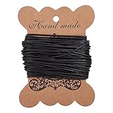PandaHall Elite 1 Roll 1.5 mm Cowhide Round Leather Cords For Bracelet Neckacle Beading Jewelry Making 10 meter / 11 Yard Black