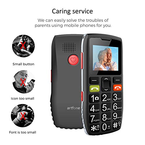 artfone C1 Big Button Mobile Phone for Elderly, Unlocked Senior Mobile
