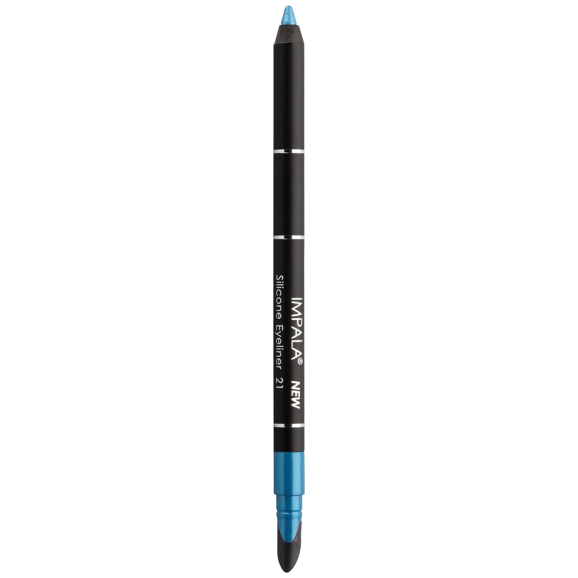 IMPALA | Waterproof Eyeliner with Silicone, Metallic Light Blue Color No. 21 | Defined Line or Smudged Effect | Easy-to-Apply Creamy Texture | Intense, Long-Lasting, and Water-Resistant Color