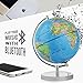 LED Light Up Globe with Bluetooth Speaker, Chrome Base and Detailed World Map - Constellations Glow at Night - Projects Star Lights on Ceiling as Nightlight - 12.5 x 9