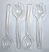 Set of 4 Clear Plastic Serving Spoons and 4 Serving Forks, 10