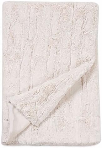 Embossed Faux Mink Blanket in White